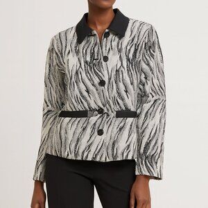 Talk of the Walk Atlantic City Vintage Beaded Zebra Jacket Size Small - EUC